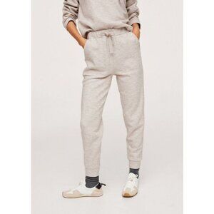 MANGO Fleece Jogger Lined Pants Warm Soft Oatmeal Ivory Beige Women’s Size Small